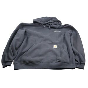 Carhartt Hoodie Mens Large Black Horrocks Engineers Pullover Fleece K121-BLK